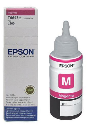 Epson T6643 magenta kertridz za L100, L110, L130, L1300, L1455, L200, L210, L220, L300, L3050, L3060, L3070, L310, L355, L365, L382, L386, L455, L550, L565, L605, L655