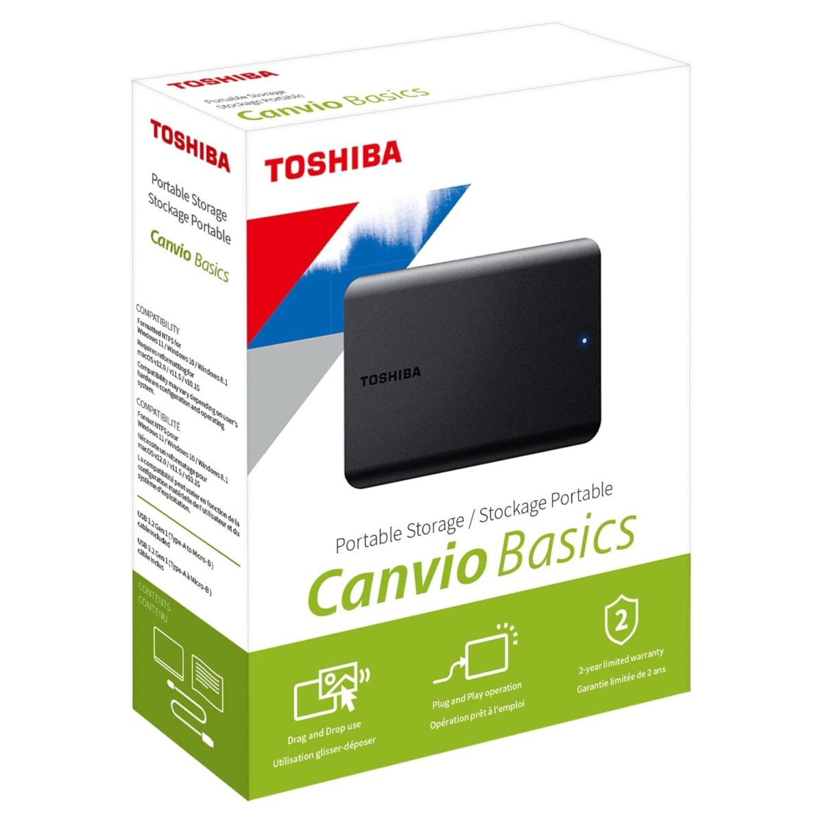 EXT 1TB Toshiba HDTB510EK3AA Canvio Basics 2.5in crni - Image 2