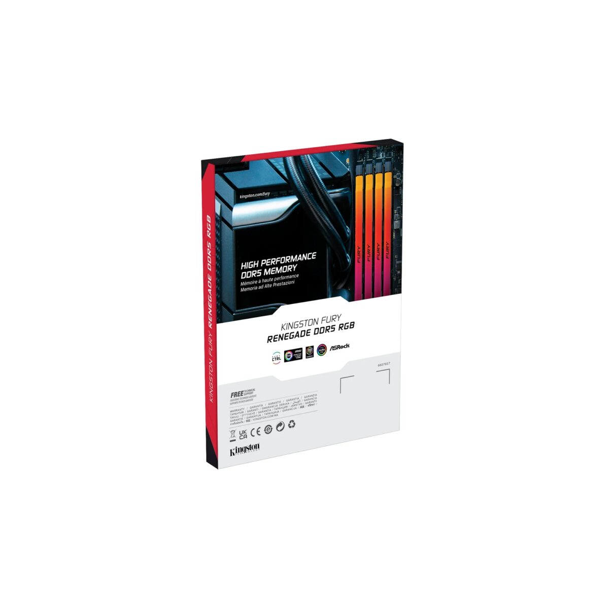 Kingston DDR5 16GB 8000MT/s KF580C38RSA-16 FURY Renegade Silver RGB XMP - Image 2