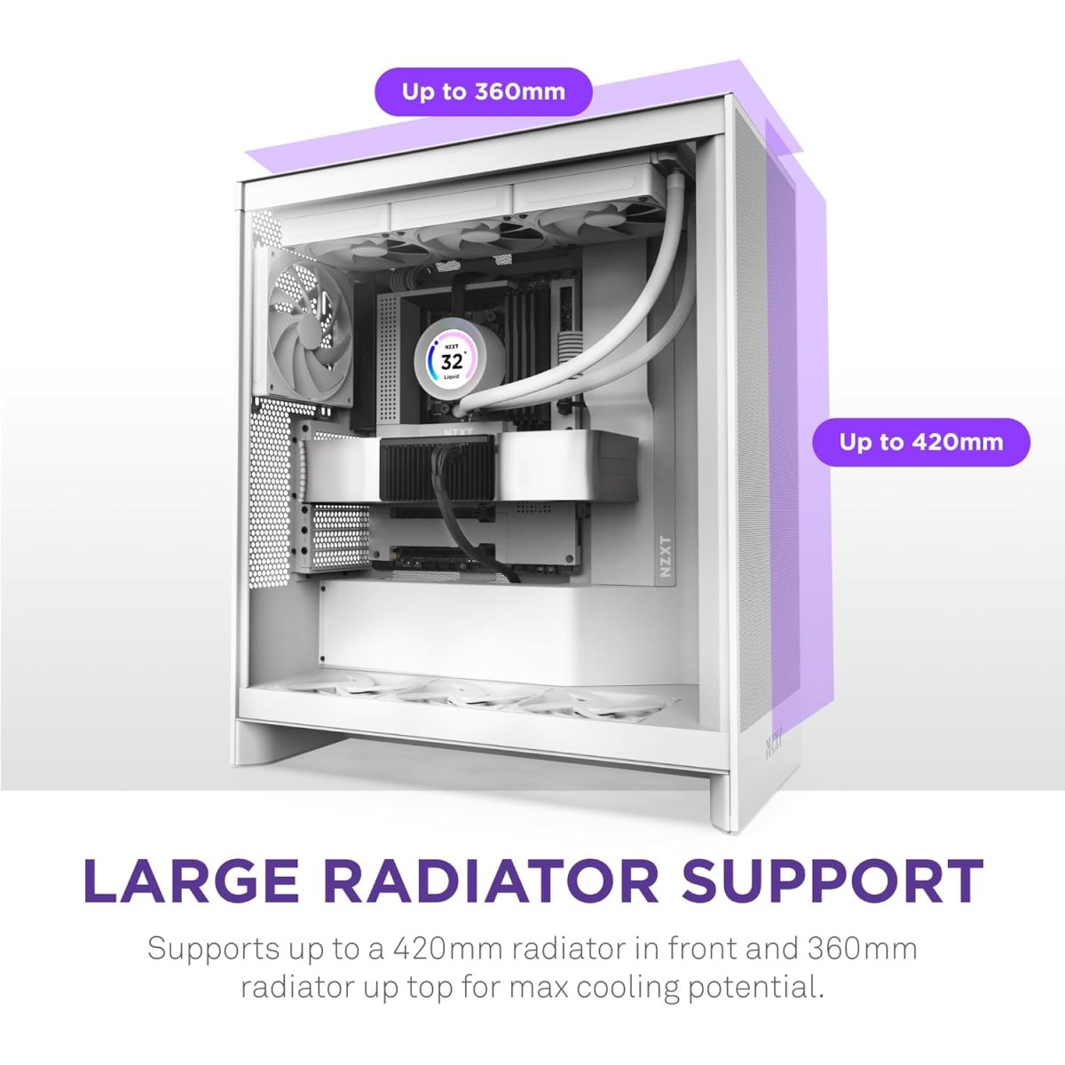 Nzxt H7 Flow belo CM-H72FW-01 - Image 6