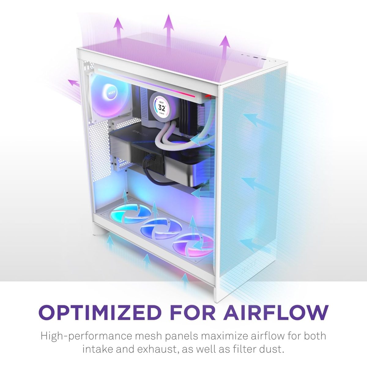 Nzxt H7 Flow belo CM-H72FW-01 - Image 7