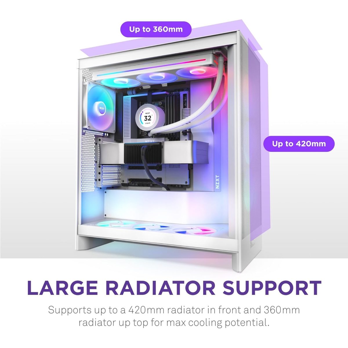 Nzxt H7 Flow RGB  belo CM-H72FW-R1 - Image 6