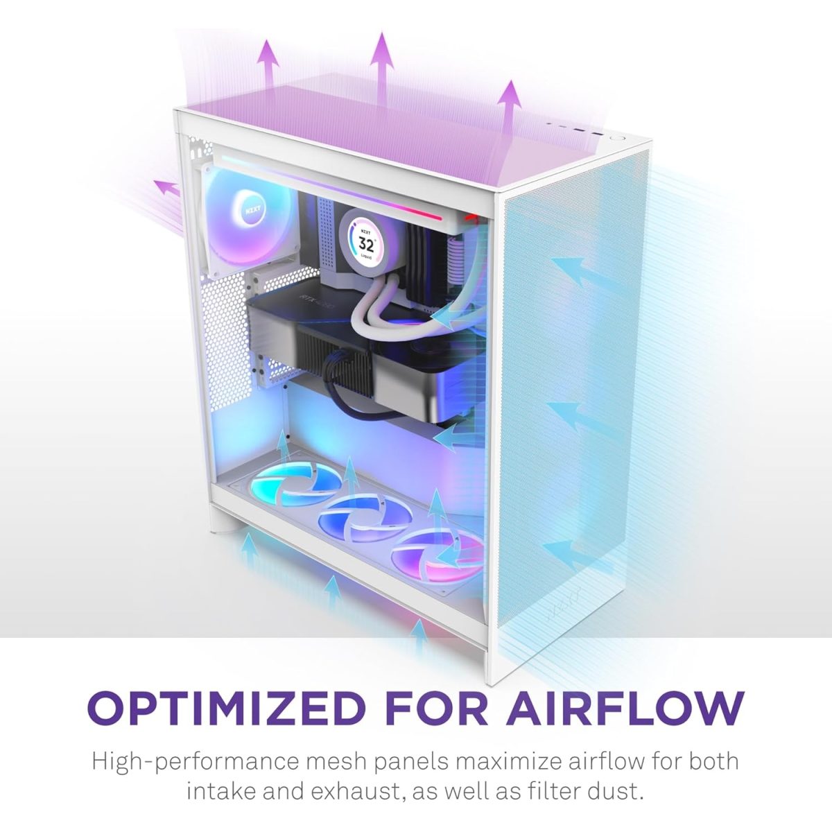 Nzxt H7 Flow RGB  belo CM-H72FW-R1 - Image 7