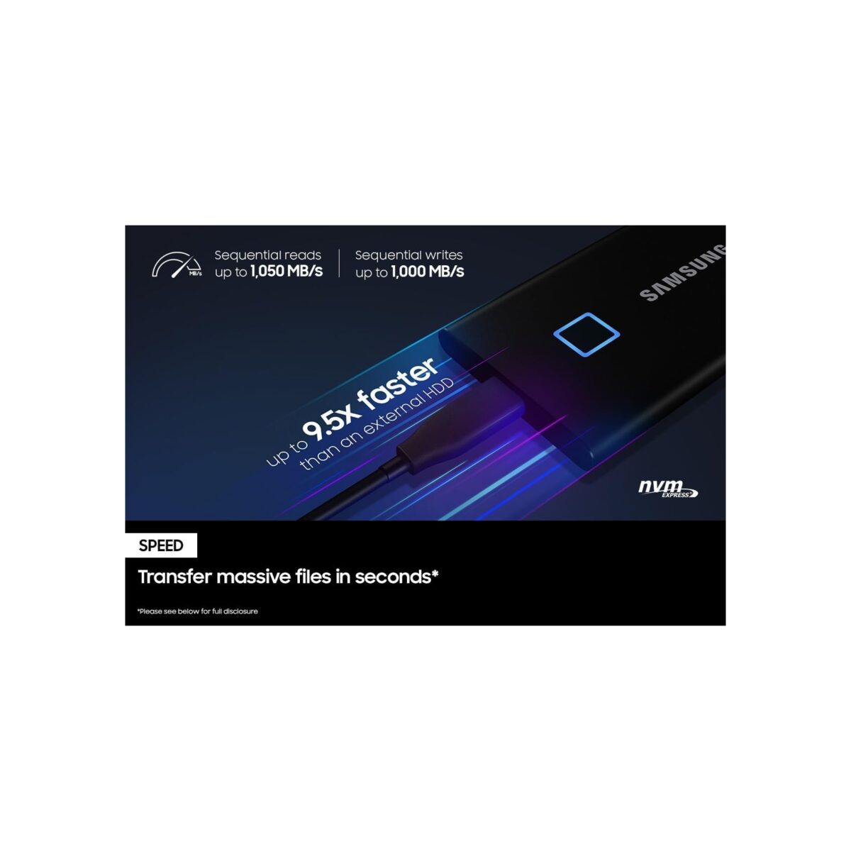 EXT-SSD 1TB Samsung MU-PC1T0K Portable T7 Touch crni - Image 2