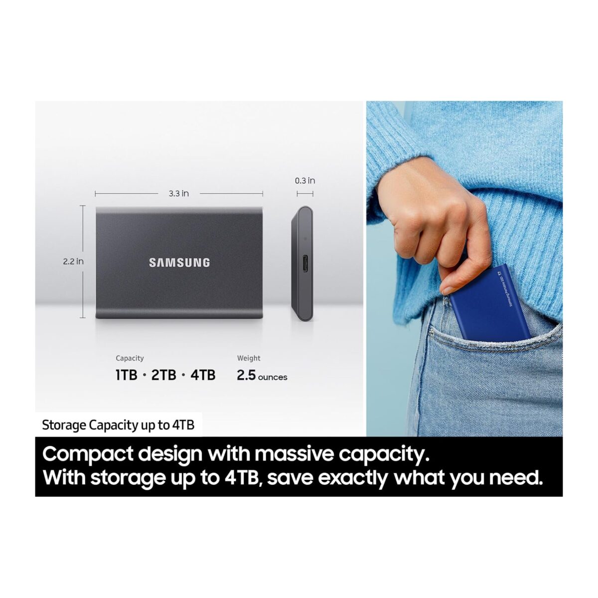 EXT-SSD 500GB Samsung MU-PC500H Portable T7 Touch plavi - Image 8