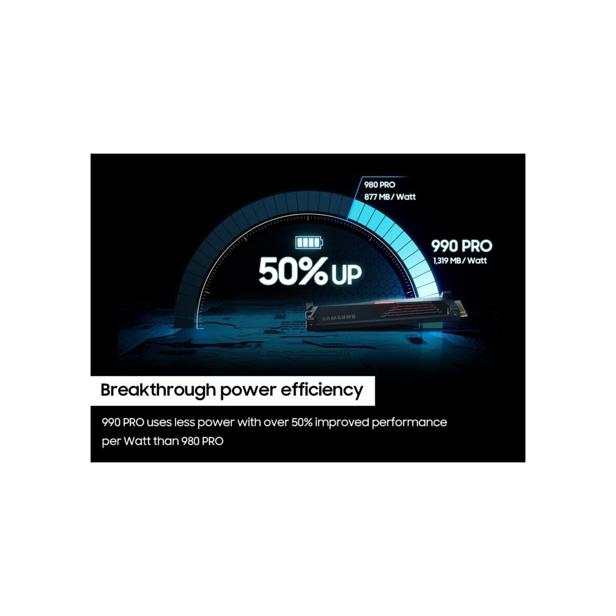 SSD M.2 2TB Samsung MZ-V9P2T0CW NVMe 990 Pro Series Heatsink - Image 8