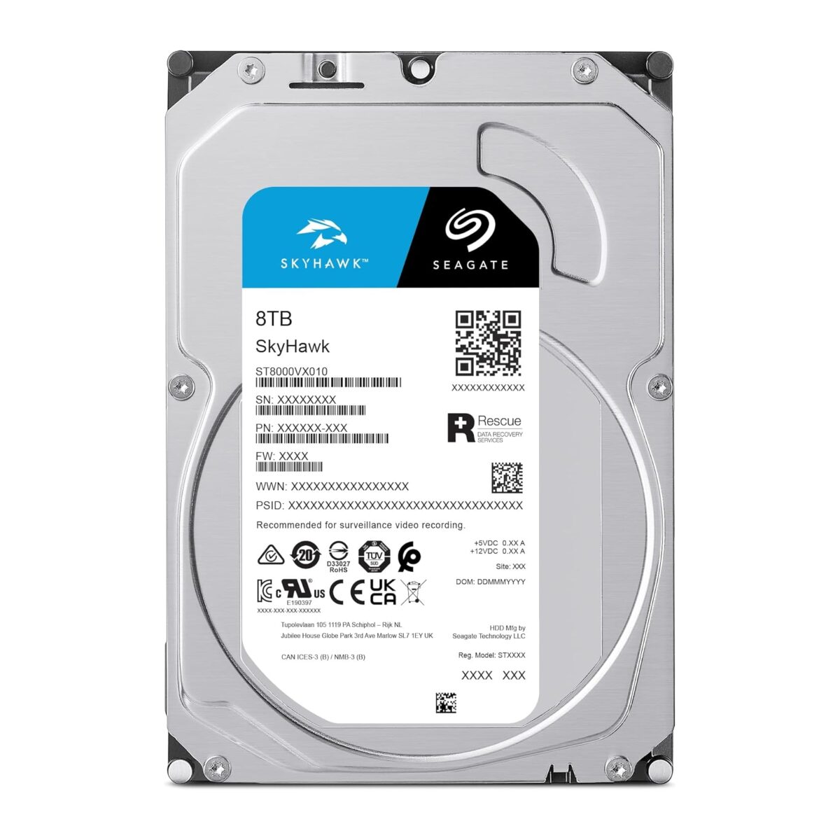 Seagate 8TB ST8000VX010 256MB SkyHawk Surveillance 3.5in SATA III