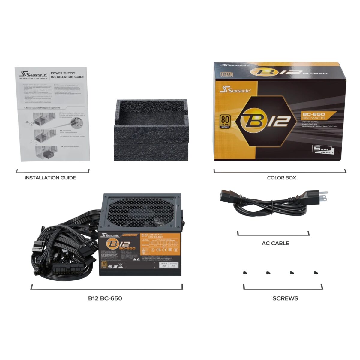 Seasonic 650W B12 BC-650, 80+ Bronze - Image 8