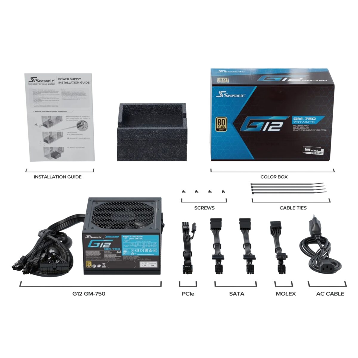 Seasonic 750W G12 GM-750 Modularno, 80+ Gold - Image 6