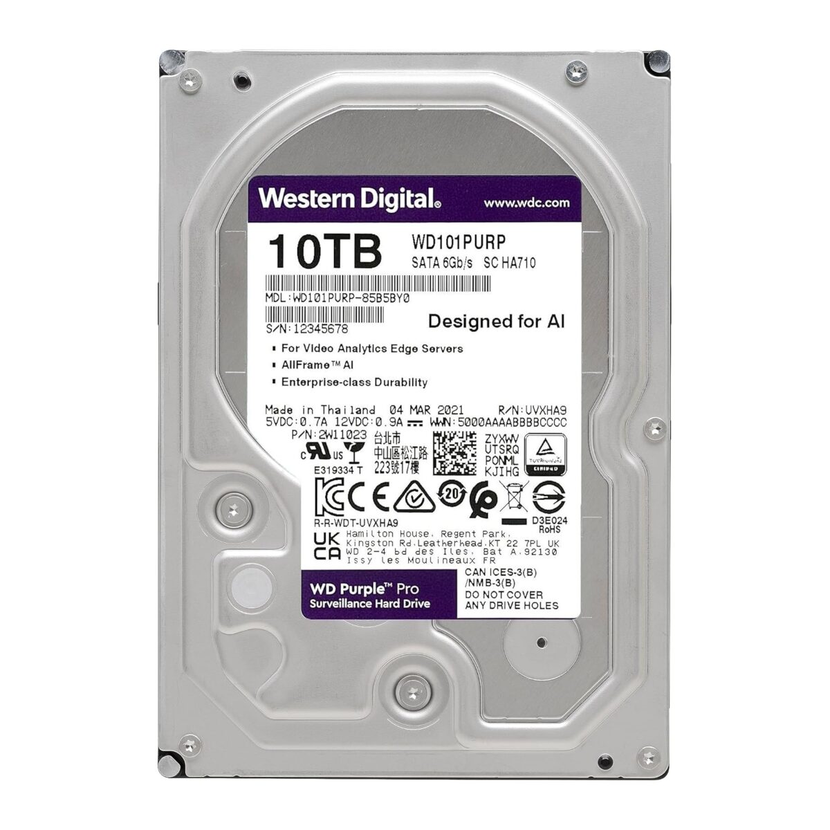 WD 10TB WD101PURP 7200rpm 256MB Purple Sata III 3.5in - Image 5