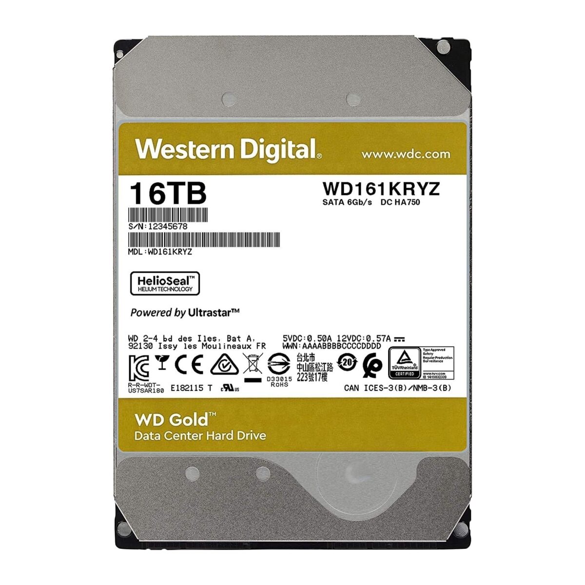 WD 16TB WD161KRYZ Gold Enterprise 7200rpm 512MB