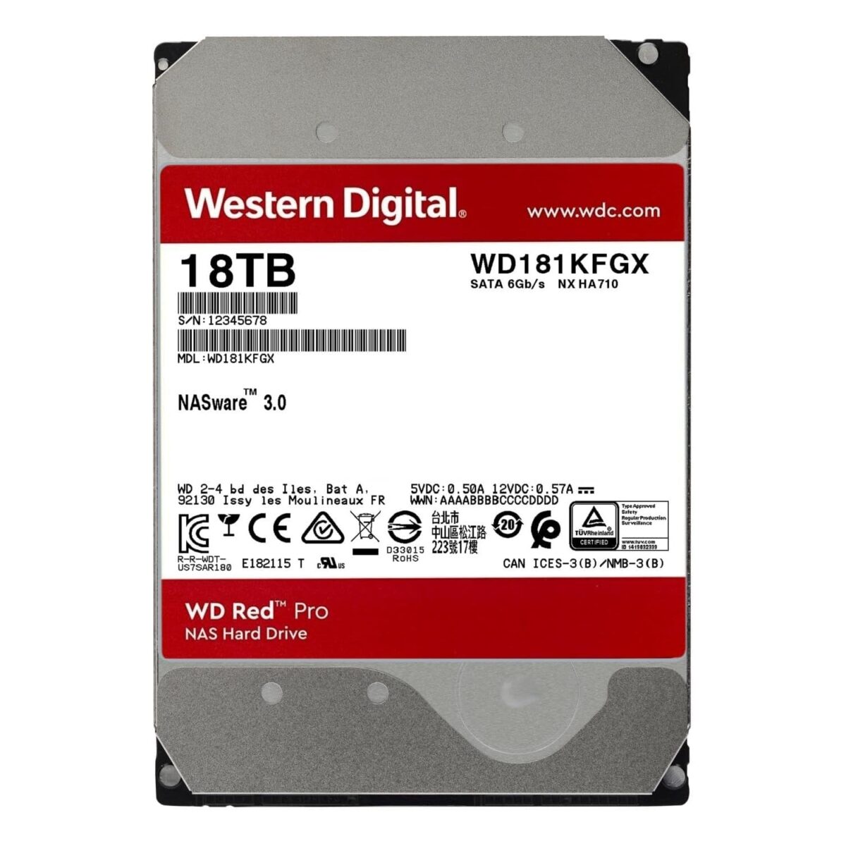 WD 18TB WD181KFGX RED Pro NAS 7200 RPM 512MB - Image 2