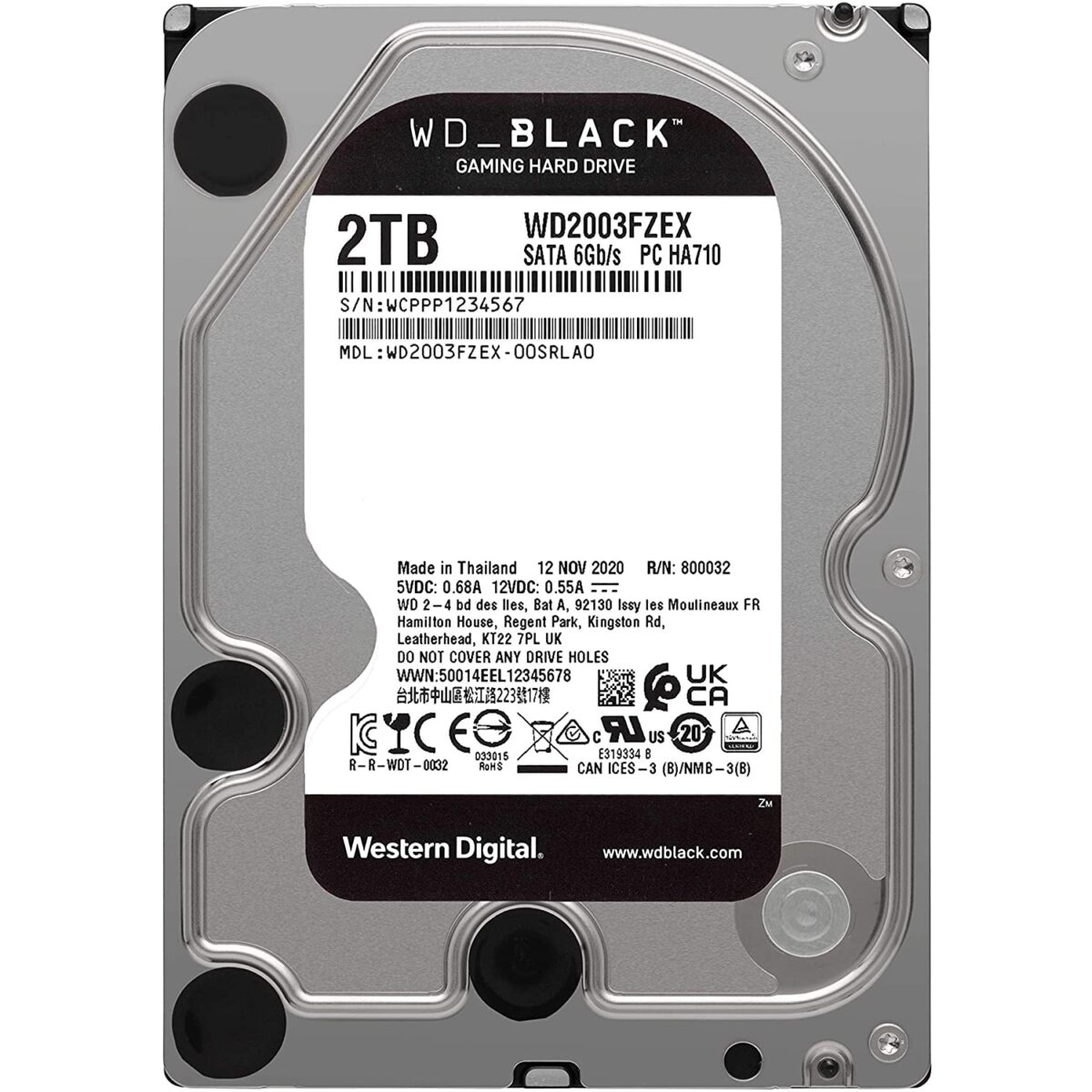 WD 2TB WD2003FZEX 7200rpm 64MB BLACK, 3.5in