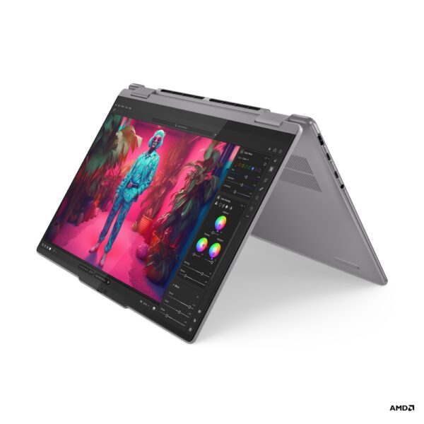 Lenovo 83DK0089YA Yoga 7 2-in-1 14AHP9 (Arctic Grey, Aluminium) Ryzen 5 8640HS 6-Core 4.9GHz/22M 16GB 1TB-NVMe 14.0in WUXGA (1920x1200) OLED 400n DolbyVision Glass DigitalPen Touch FHD-1080p Radeon 760M Graphics WiFi A/X Backlite BT5.3 TB.4 71Wh 1.49