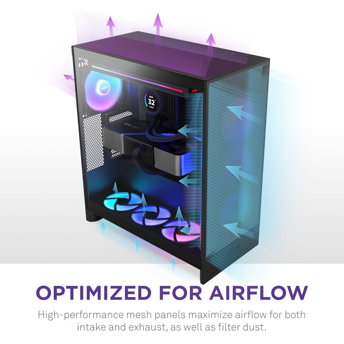 Nzxt H7 Flow RGB crno CM-H72FB-R1 - Image 7