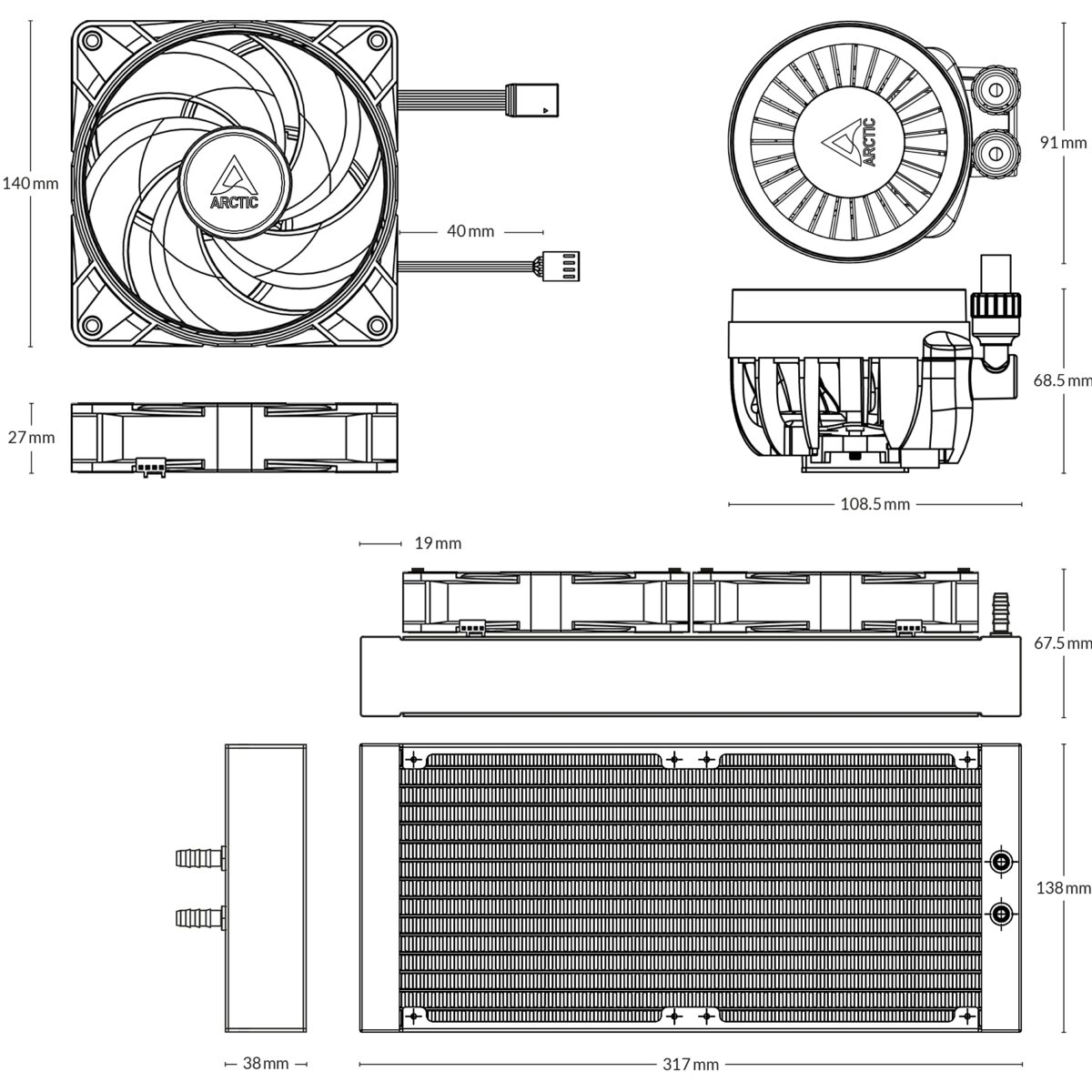 Arctic Liquid Freezer III 280 A-RGB White ACFRE00151A CPU vodeno hladenje - Image 3