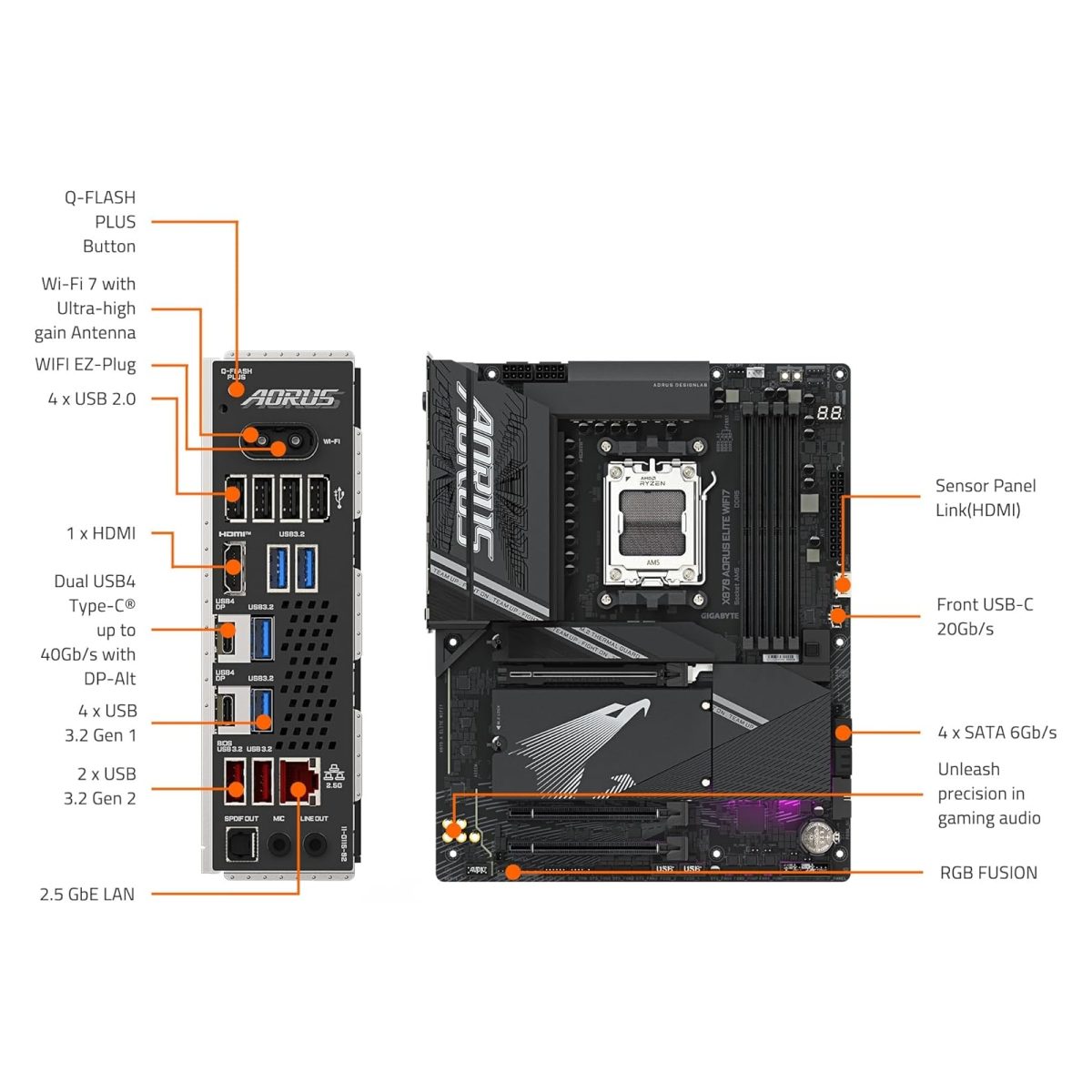 Amd-AM5 Gigabyte X870E A ELITE WIFI 7 rev. 1.2 - Image 2